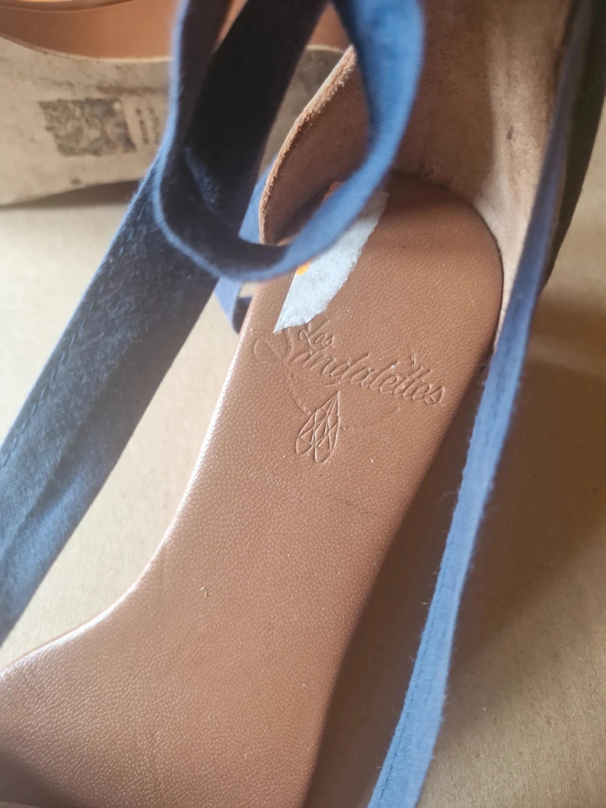 Las Sandalias Les Sandalettes – Sandalias azul marino de cuero con lazos – Talla 36 – photo 6